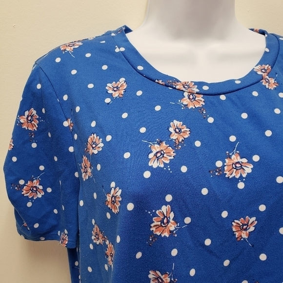 Lily White Polka Dot Floral Womens Top Size Large - Picture 4 of 6